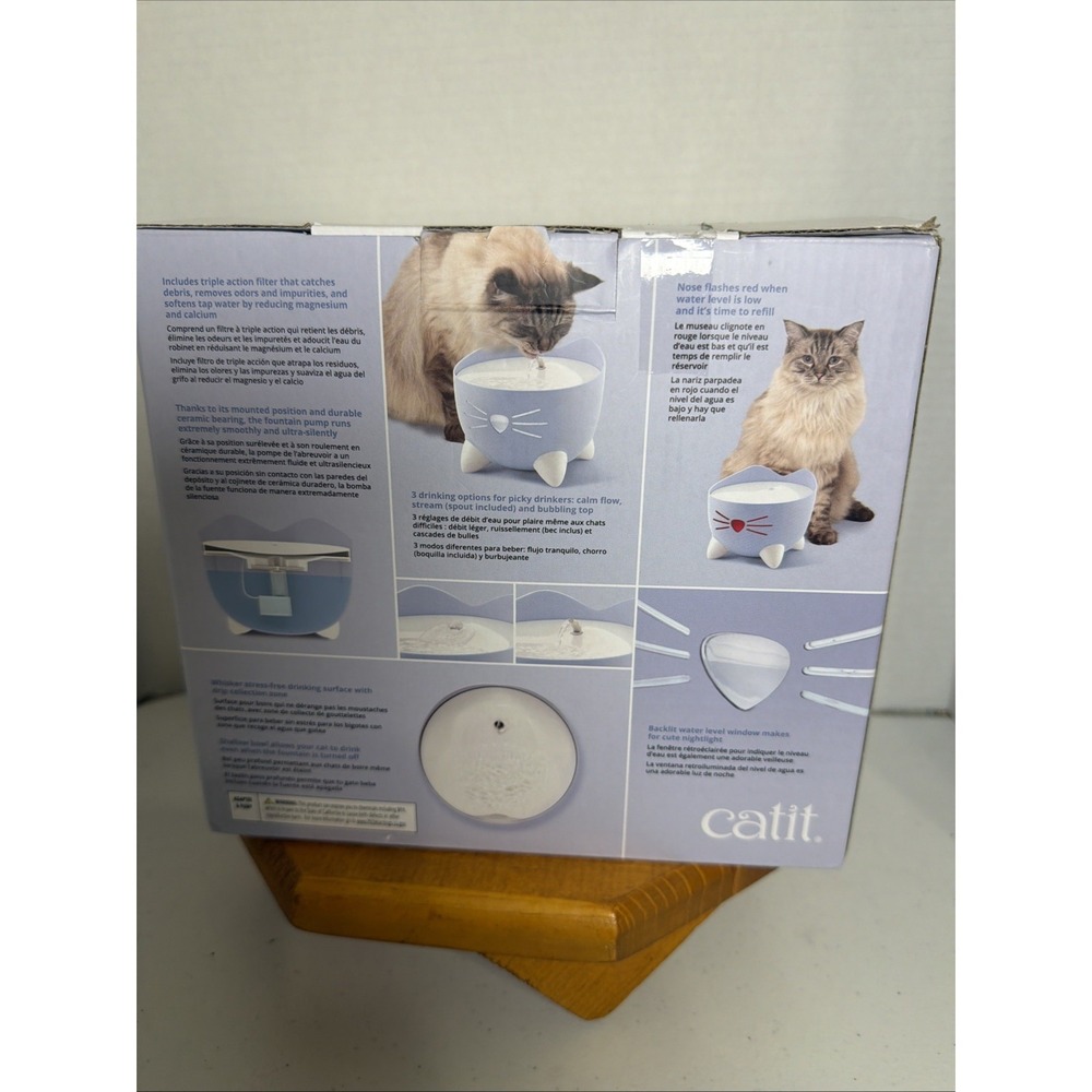 Catit Pixi Cat Drinking Fountain Blue LED Water Fountain Pet Bowl Tested - Picture 3 of 15
